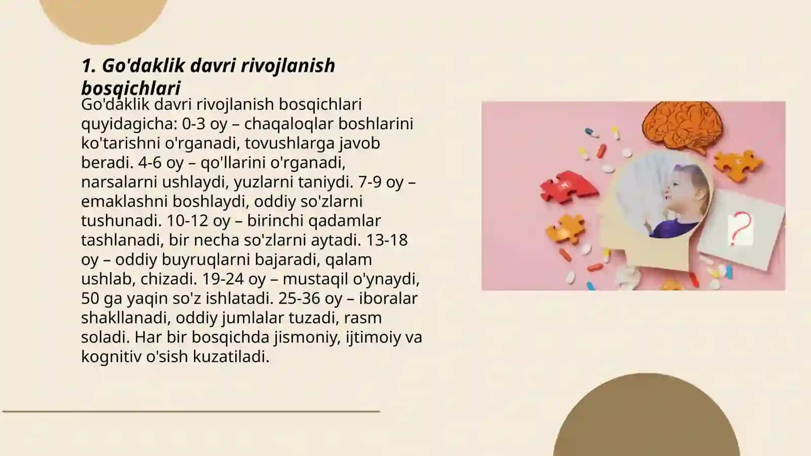 Go'daklik davri va uning tug'ma xususiyatlari va rivojlanishining o'ziga xos xususiyatlari 3