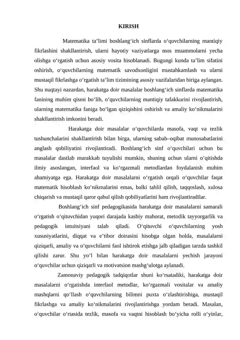 MATEMATIKA VA UNI O‘QITISH METODIKASI FANIDAN KURS ISHI 3
