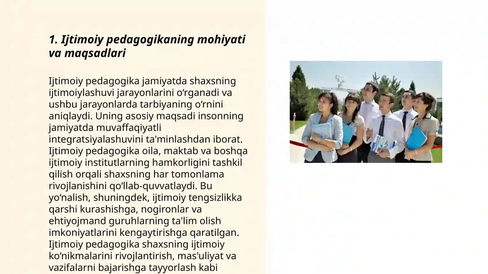 Ijtimoiy pedagogika va pedogogik sotsialogiyaga ehtiyot va zamonaviy jamiyat rivojining zaruriy shartlari 3