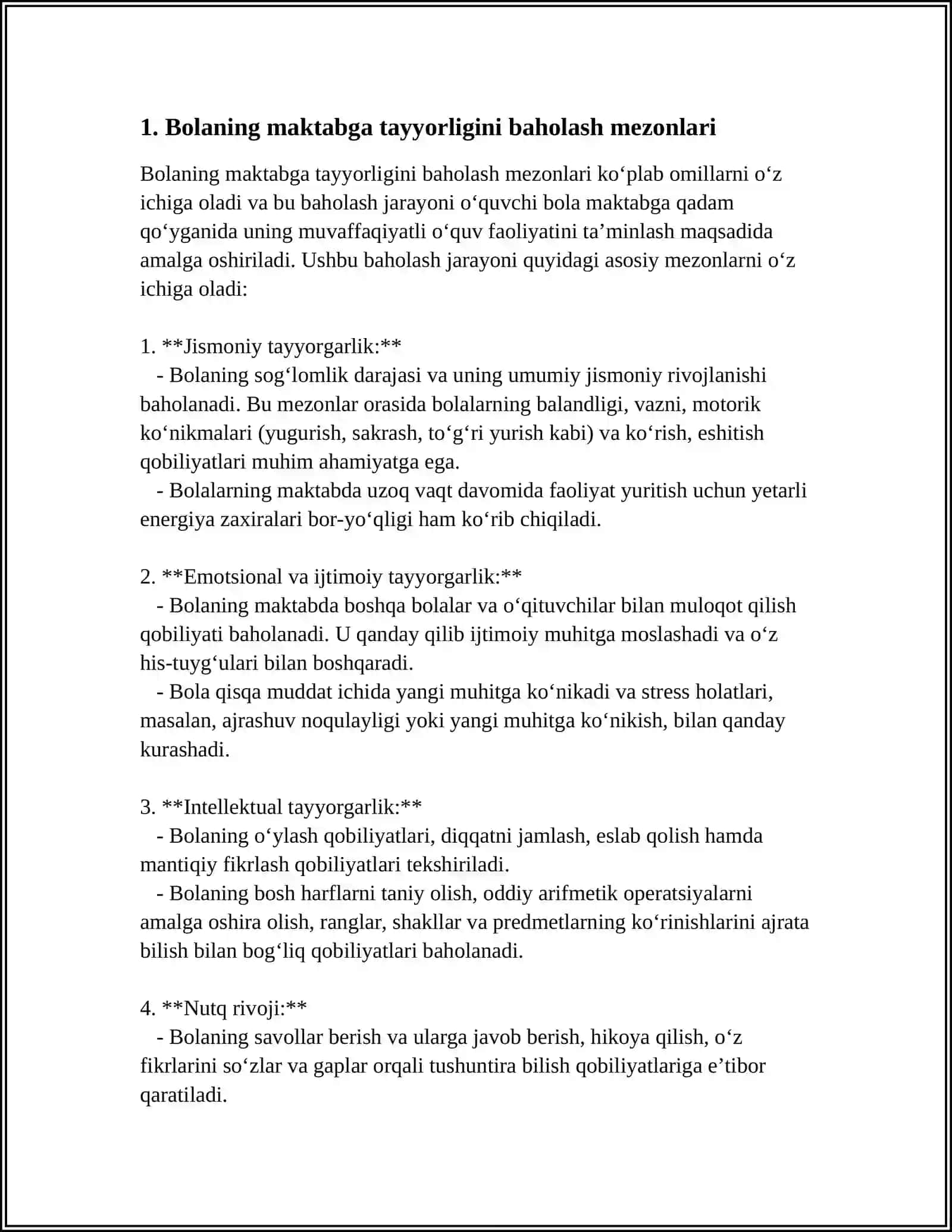BOLANING MAKTABDA TA'LIM OLISHGA TAYYORLIGINI TASHHISLASH USULLARI 3