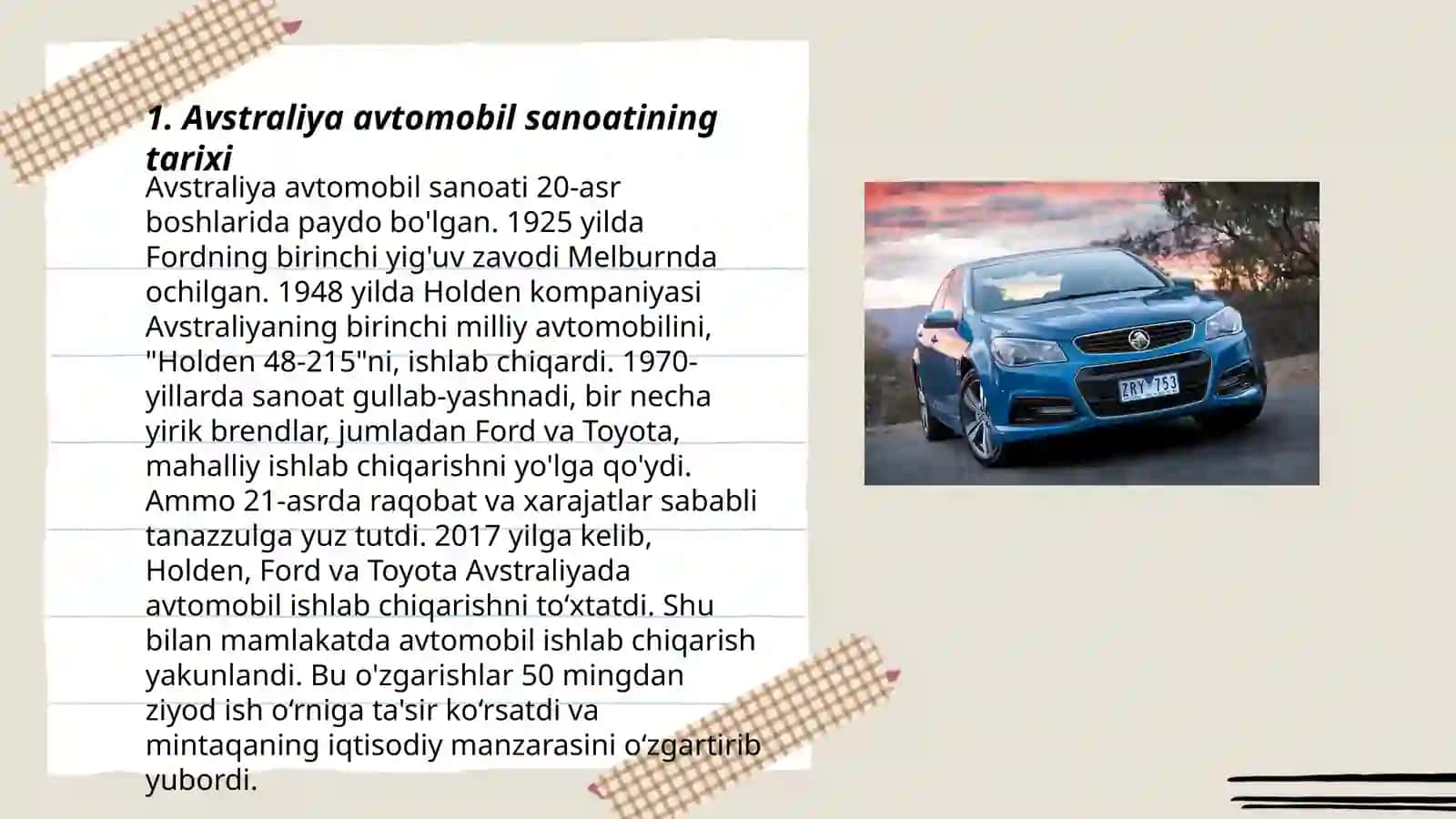 Avstraliya avtomobil sanoati rivojlanishi 3