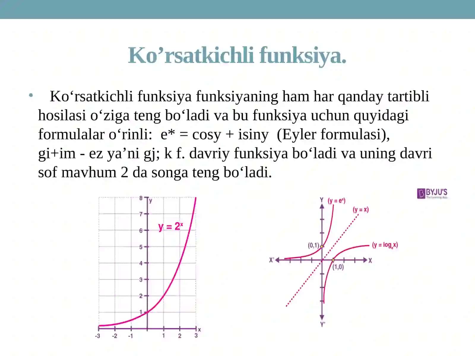 Ko’rsatkichli va logorifmli funksiya 3