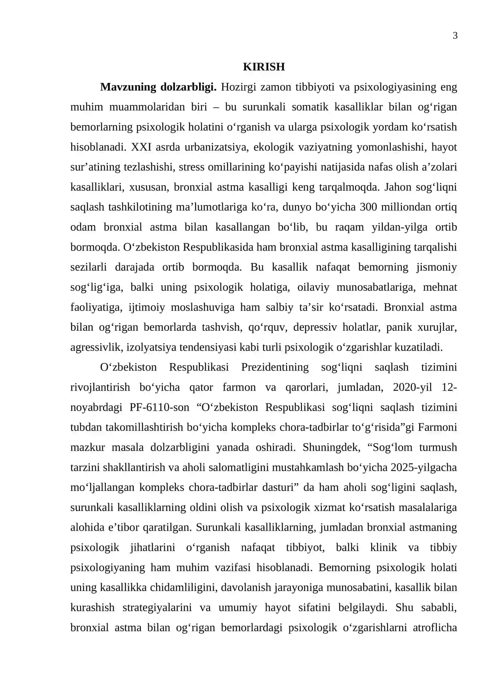 Bronxial astma kasalligi bilan hastalangan bemorlarda psixologik oʻzgarishlar 3