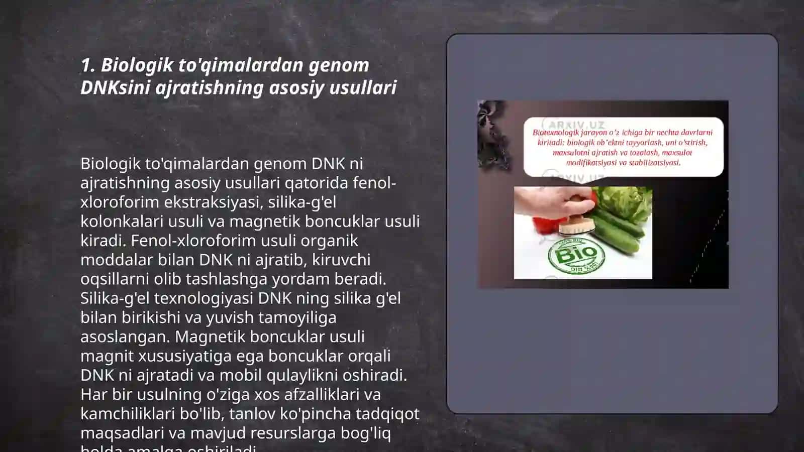 Biologik to'qimalardan Genom DNKsini ajratish 3