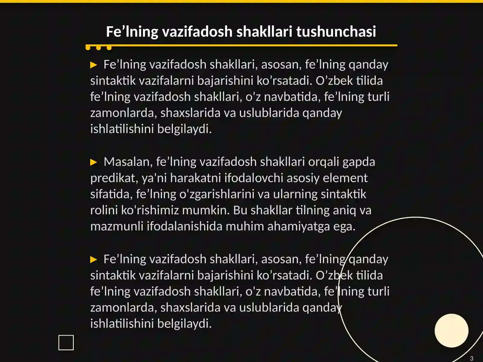 Fe’lning vazifadosh va modal shakllari 3
