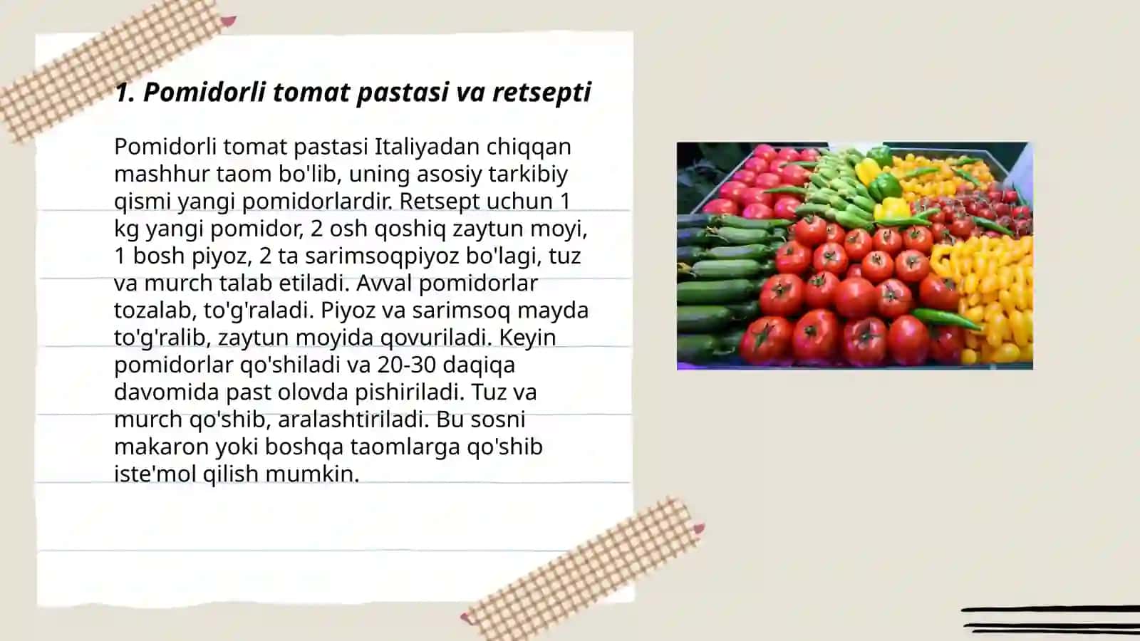 Pomidorli tomat pastasi va retsepti 3