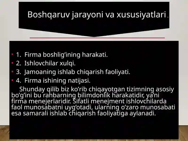 Menejment texnologiyasi.Boshqaruv jarayoni va funksiyalari 3