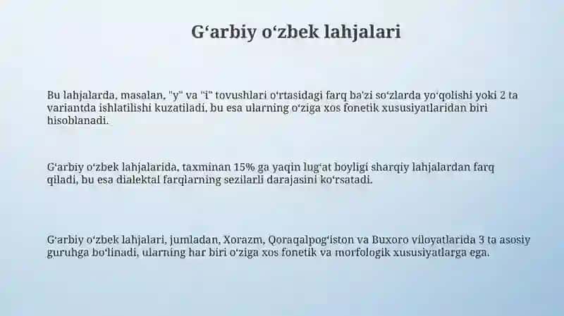 Oʻzbek shevalari tasnifi 3