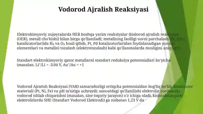 Metallarning standart elektrokimyoviy potensiyallari qatori va qo'llash 3