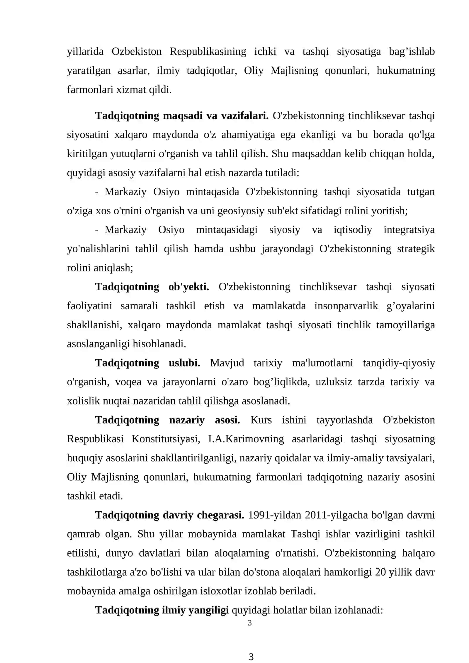 O'zbekistonning tinchliksevar tashqi siyosati va uning jahon hamjamiyati tomonidan tan olinishi 3