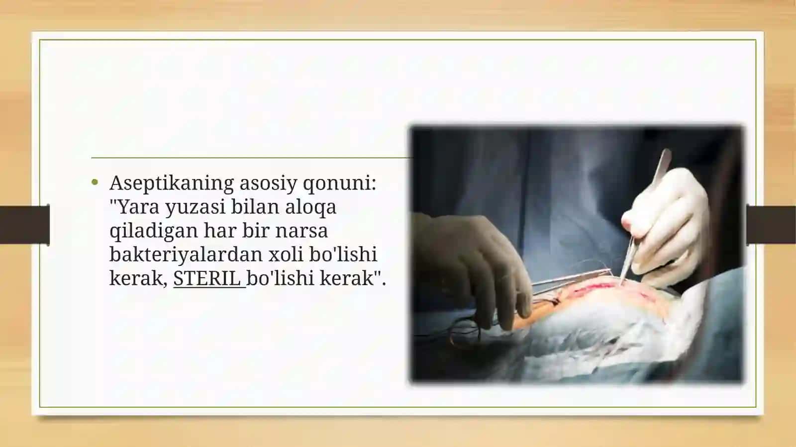 Aseptika to'g'risida tushuncha 3
