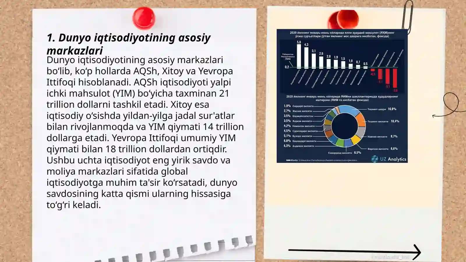 Jahon iqtisodiyotining markazlari. Dunyo mamlakatlarining iqtisodiy rivojlanish jihatdan guruhlanishi 3