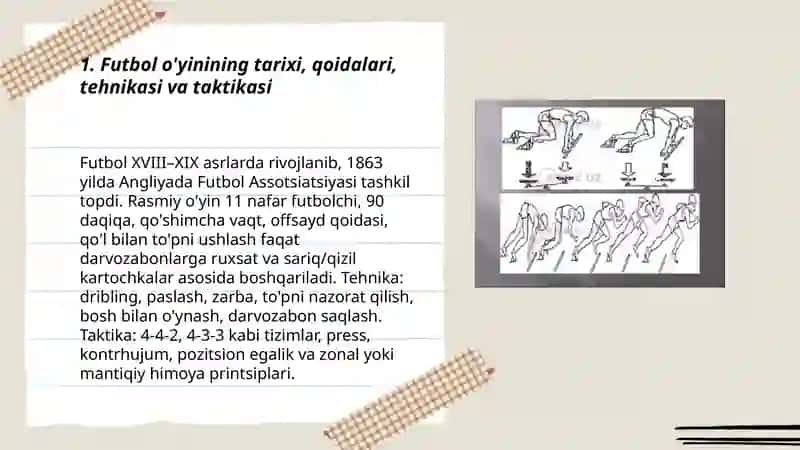 Sport o'yinlarining tarixi, qoidalari, tehnikasi va taktikasi 3