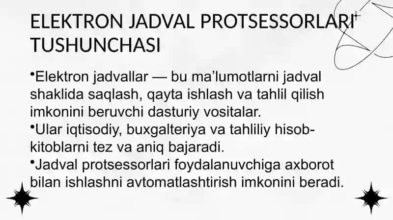 Iqtisodiy masalalarni yechishda elektron jadval protsessorlaridan foydalanish 3