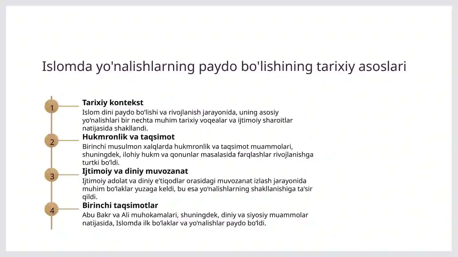 Islom ta'limotida yo'nalishlar: sunniylik va shialik 3