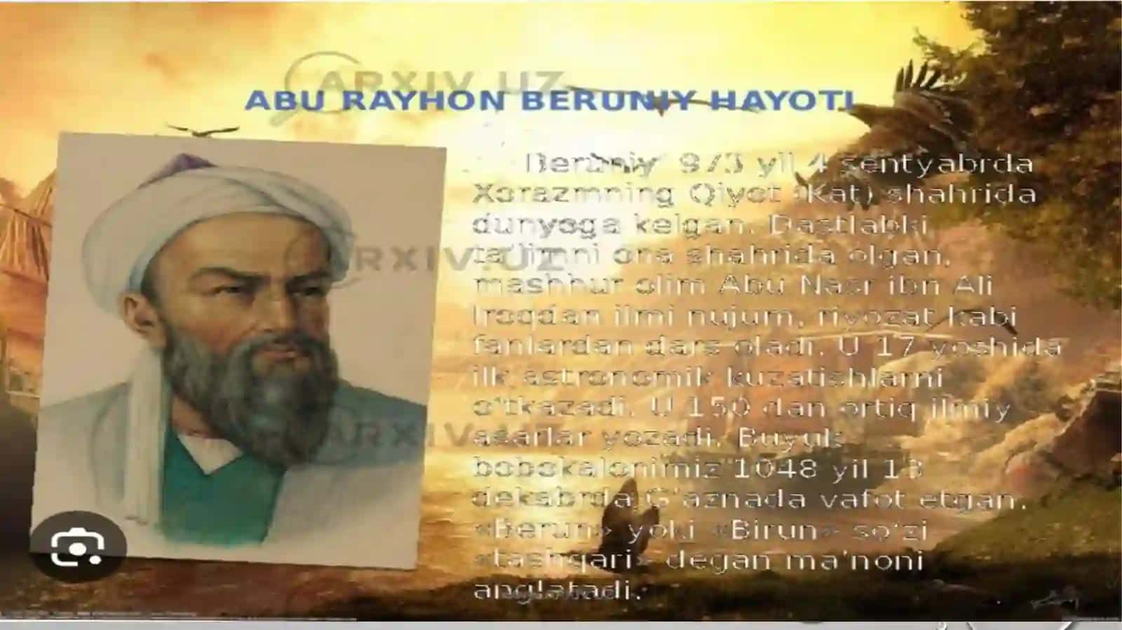 BERUNIYNING Asarlarida Kishilik ehtiyojlarining Paydo bo'lishi va uni qondirish Asoslari, va mehnat Va Hunarga munosabatlari 3