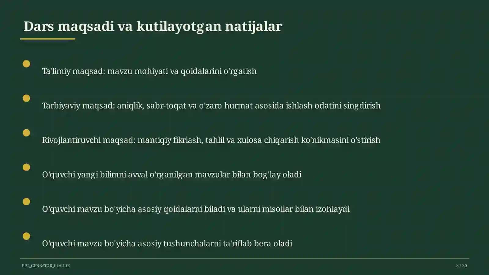 Natural ko'rsatkichli daraja va uning xossalari (7-sinf) 3