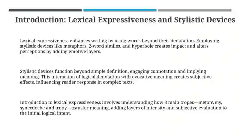 Lexical Expressive Means and Stylistic Devices: An Overview 3