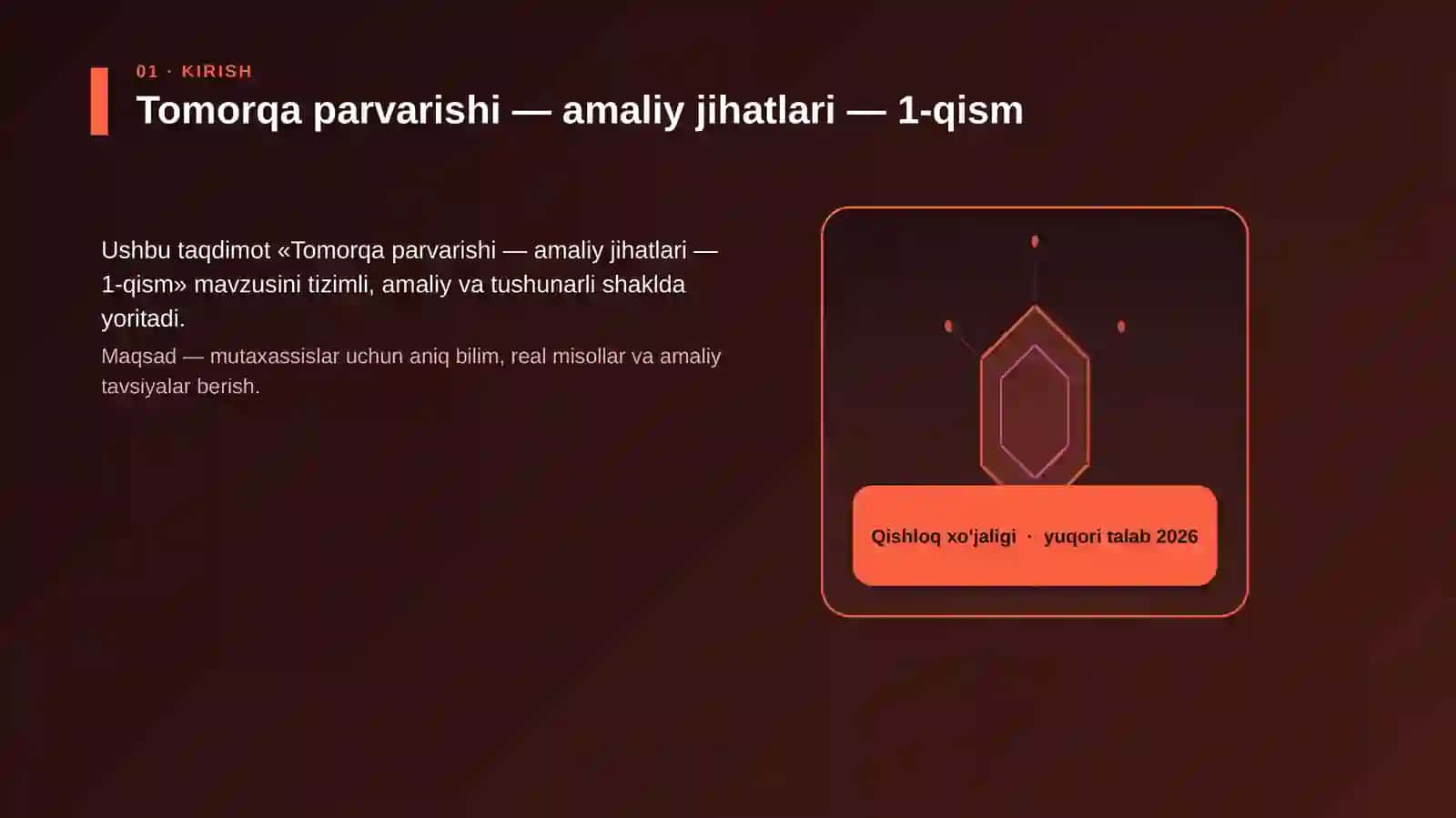 Tomorqa parvarishi — amaliy jihatlari — 1-qism 3