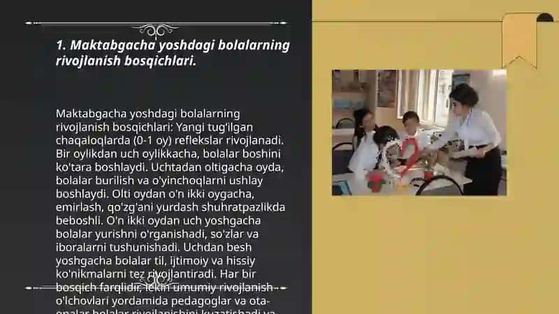 Ilk yoshdagi maktabgacha va maktab yoshidagi bolalarning ota onalari bilan ishlash 3