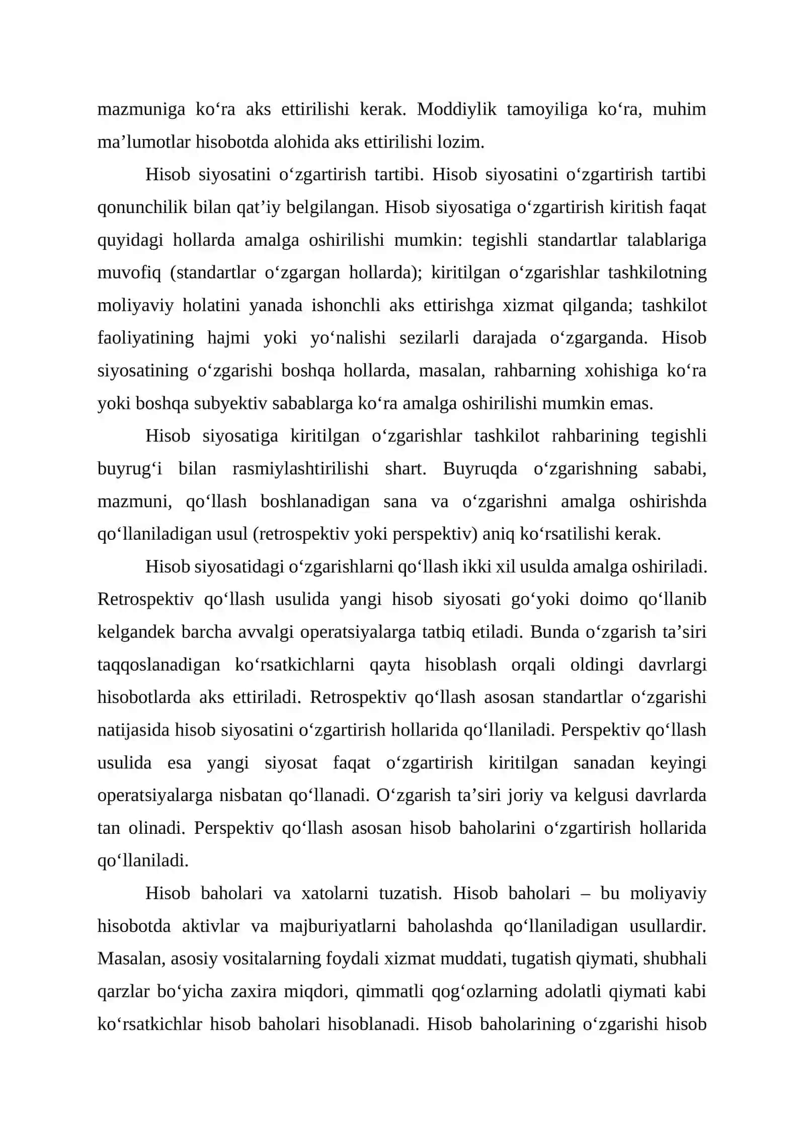 Hisob siyosatini shakllantirish va o‘zgartirish tartibi 3