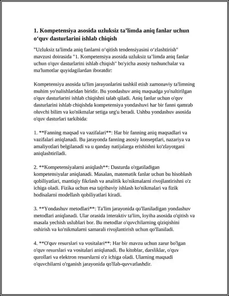 Kompetensiya asosida uzluksiz taʼlimda aniq fanlar uchun oʻquv dasturlarini ishlab chiqish 3
