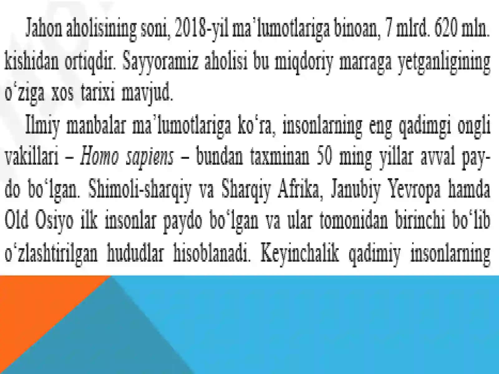 9-sinf Geografiya dars ishlanma. Dunyo aholisi soni, o'sishi va joylashuvi 3