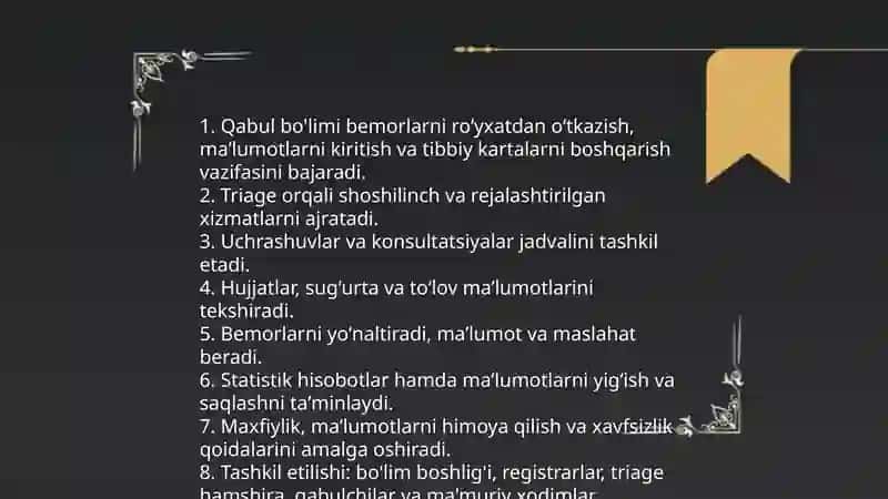Mavzu.Qabul bólimi 3