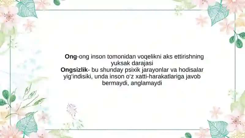 Ongtaraqqiyoti va ongsizlik 3