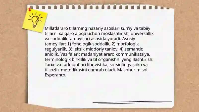 Millatlar arotillar.Xalqaro tillar. Sun'iy tillar 3