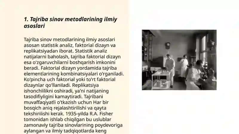 Ilmiy tadqiqotda tajriba sinov ishlarini olib borish. 3