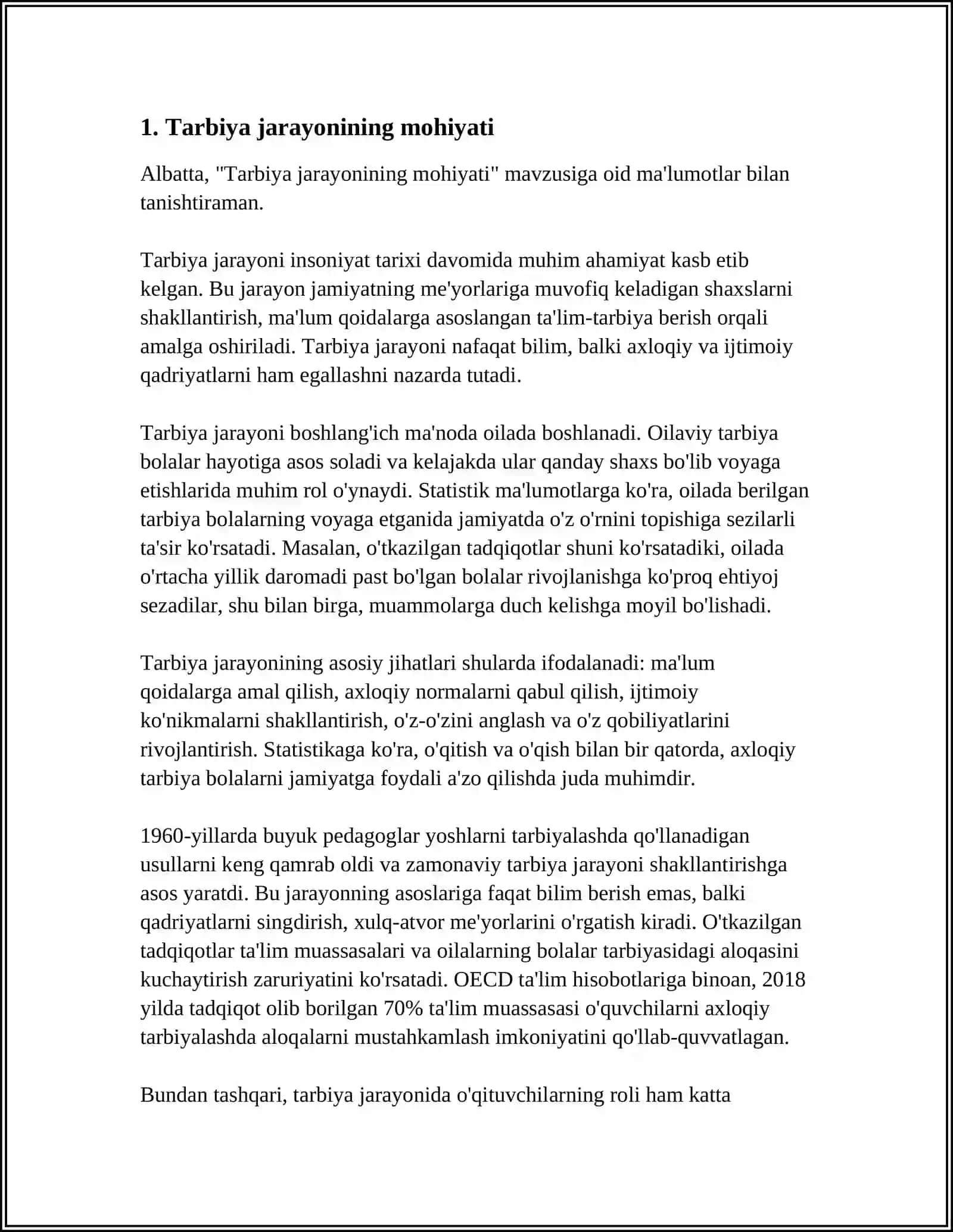 TARBIYA JARAYONINING MOHIYATI VA MAZMUNI TARBIYANING MAQSAD VA VAZIFALARI 3
