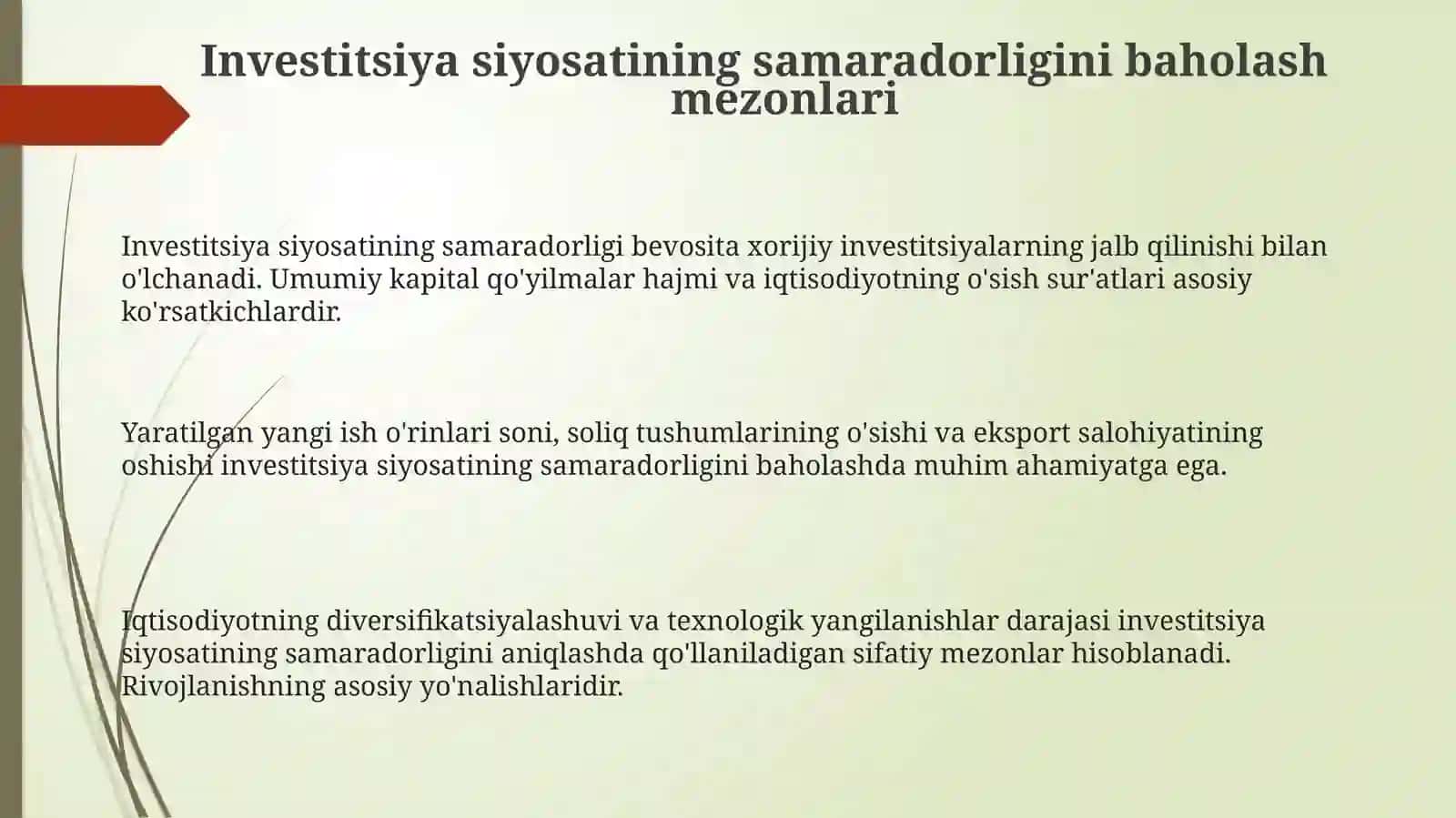 BAAда инвестиция сиёсатининг самарадорлиги 3