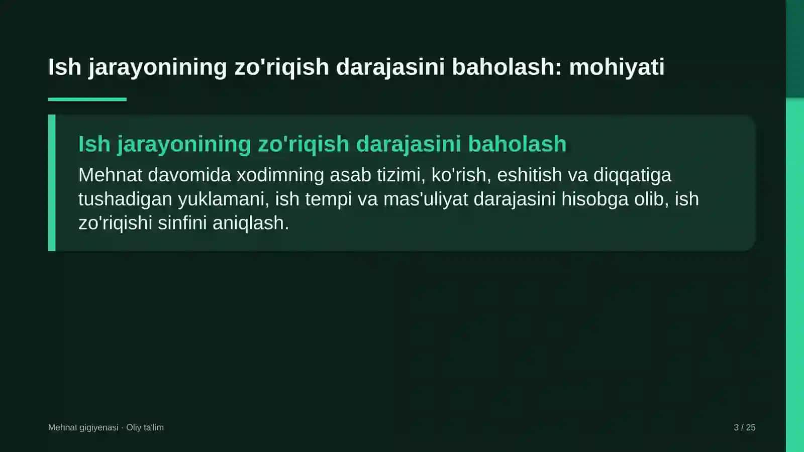 ehtiyot qismlar do'konlarida ish jarayonining zo'riqish darajasini baholash 1026 3