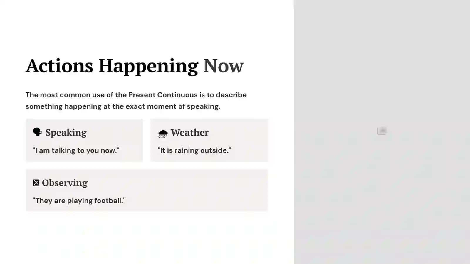The Present Continuous 3