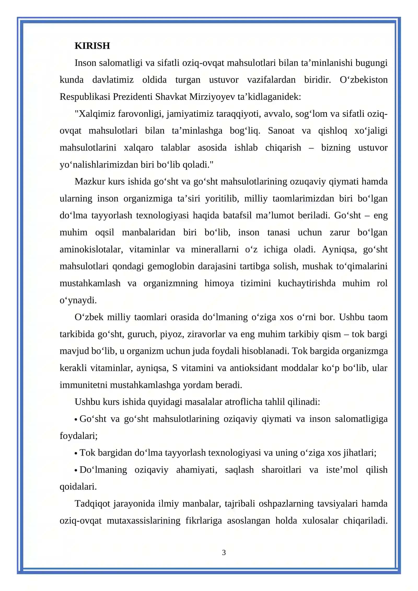 MAHSULOT TAYYORLASH TEXNOLOGIYASI 3