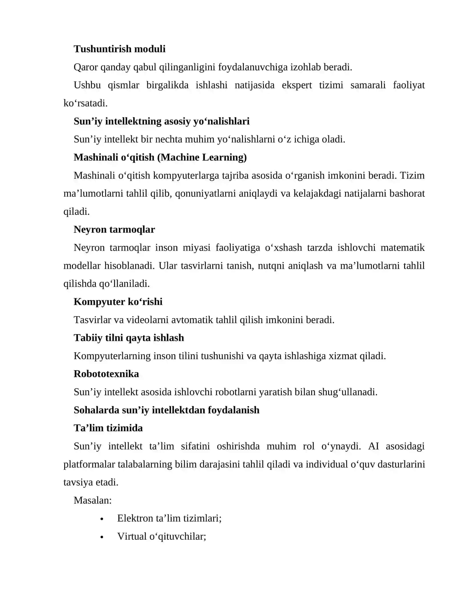 SOHADA SUN’IY INTELLEKT VA EKSPERT TIZIMLARDAN IMKONIYATLARIDAN FOYDALANISH 3