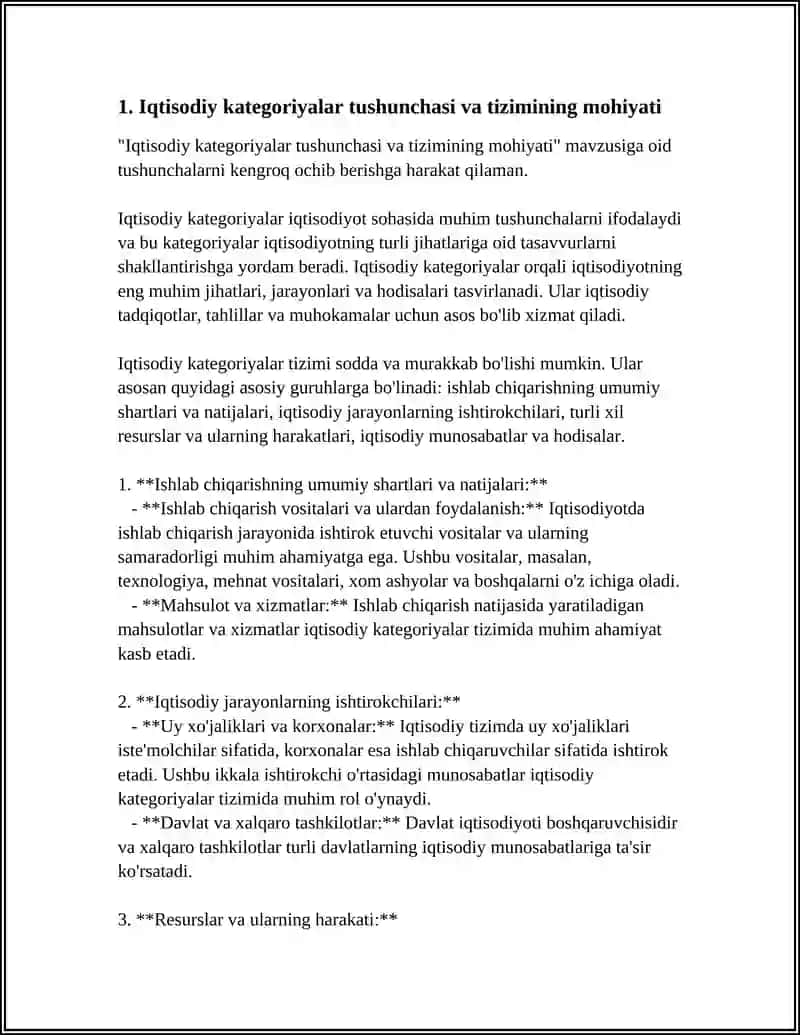 IQTISODIY KATEGORIYALAR TIZIMI VA ULARNING O’ZGARUVCHAN TABIATI 3