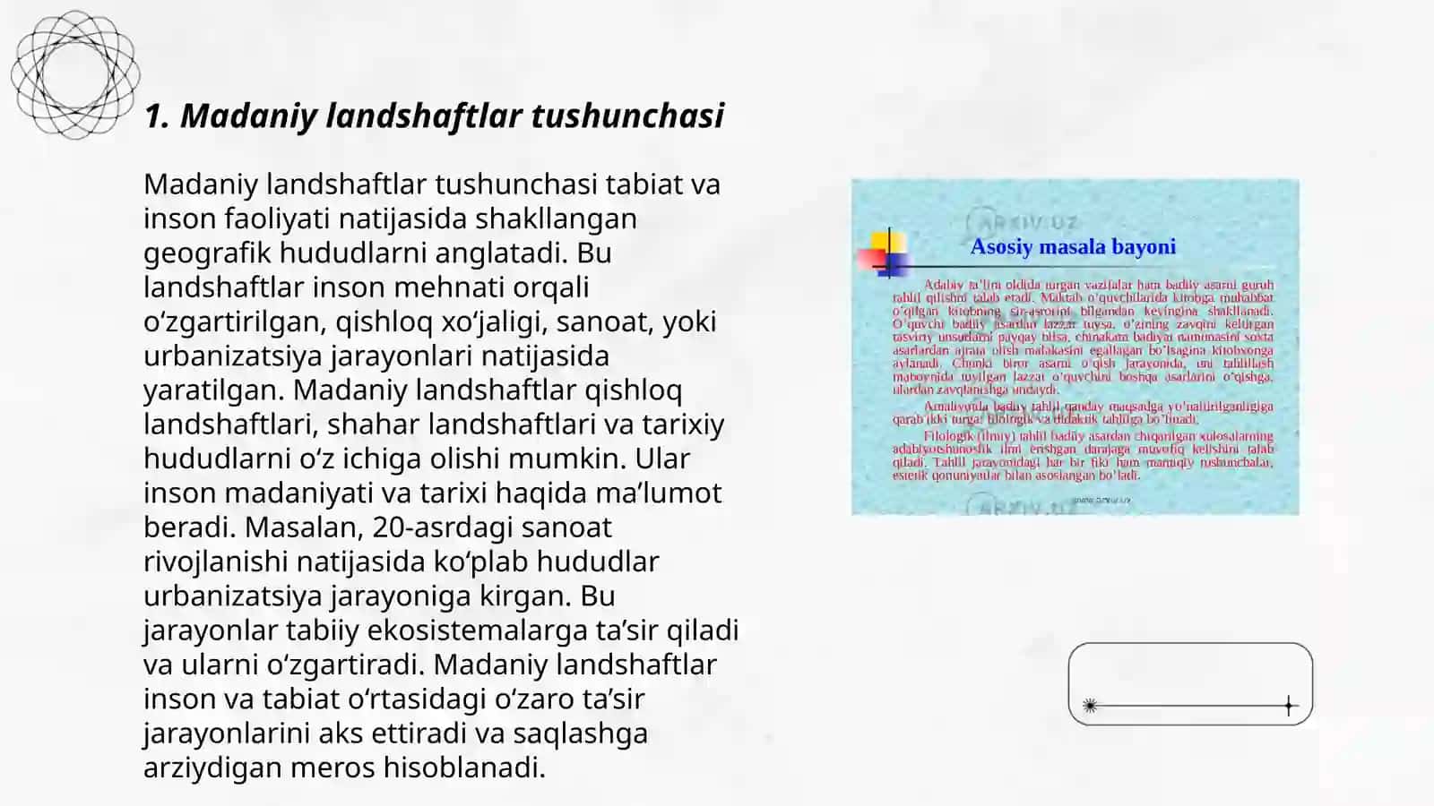 Madaniy landshaftlarni yaratish muammolari 3