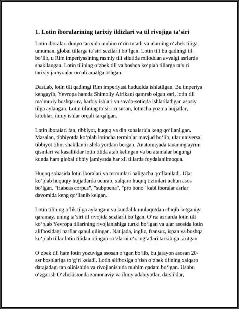 LOTIN IBORALARINING HAYOTIMIZNING BARCHA JAVHALARIDA TUTGAN OʻRNI 3