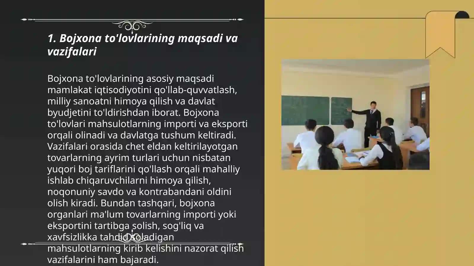 Bojxona to‘lovlari va ularning turlari. aktsiz va qo‘shilgan qiymat solig‘i va ularni undirish tartibi 3