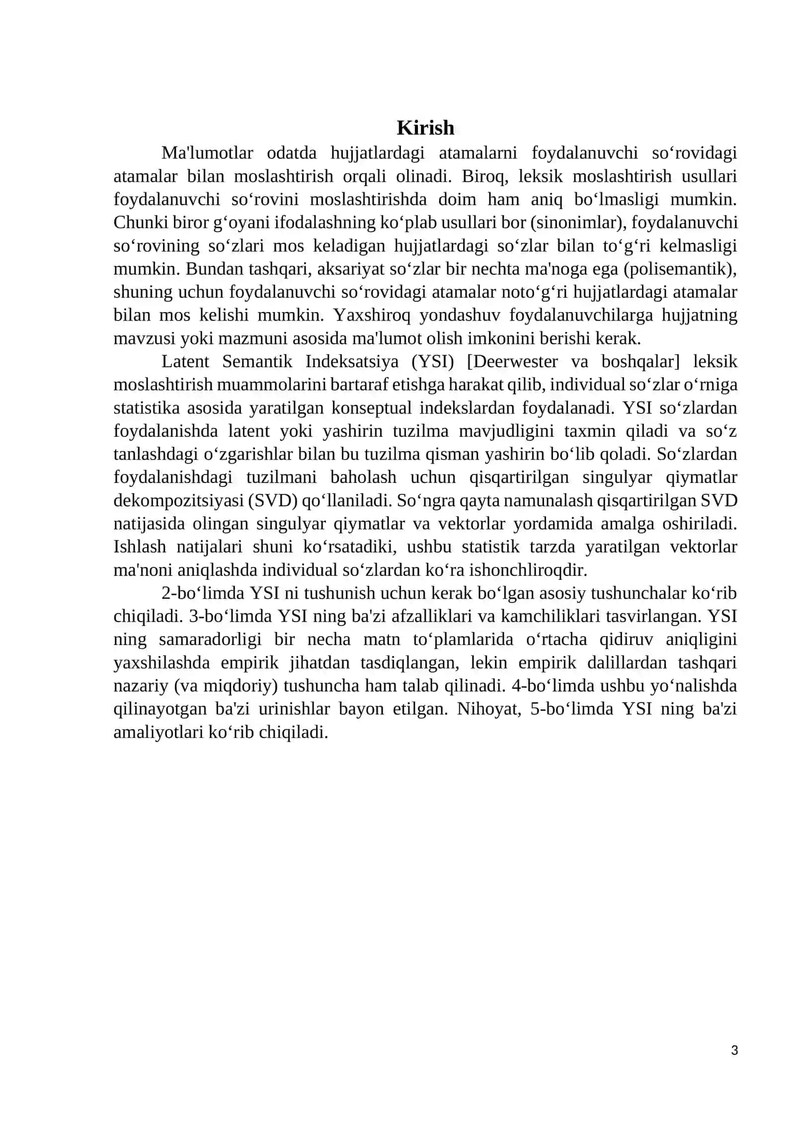 Yashirin semantik indekslash (LSI) 3