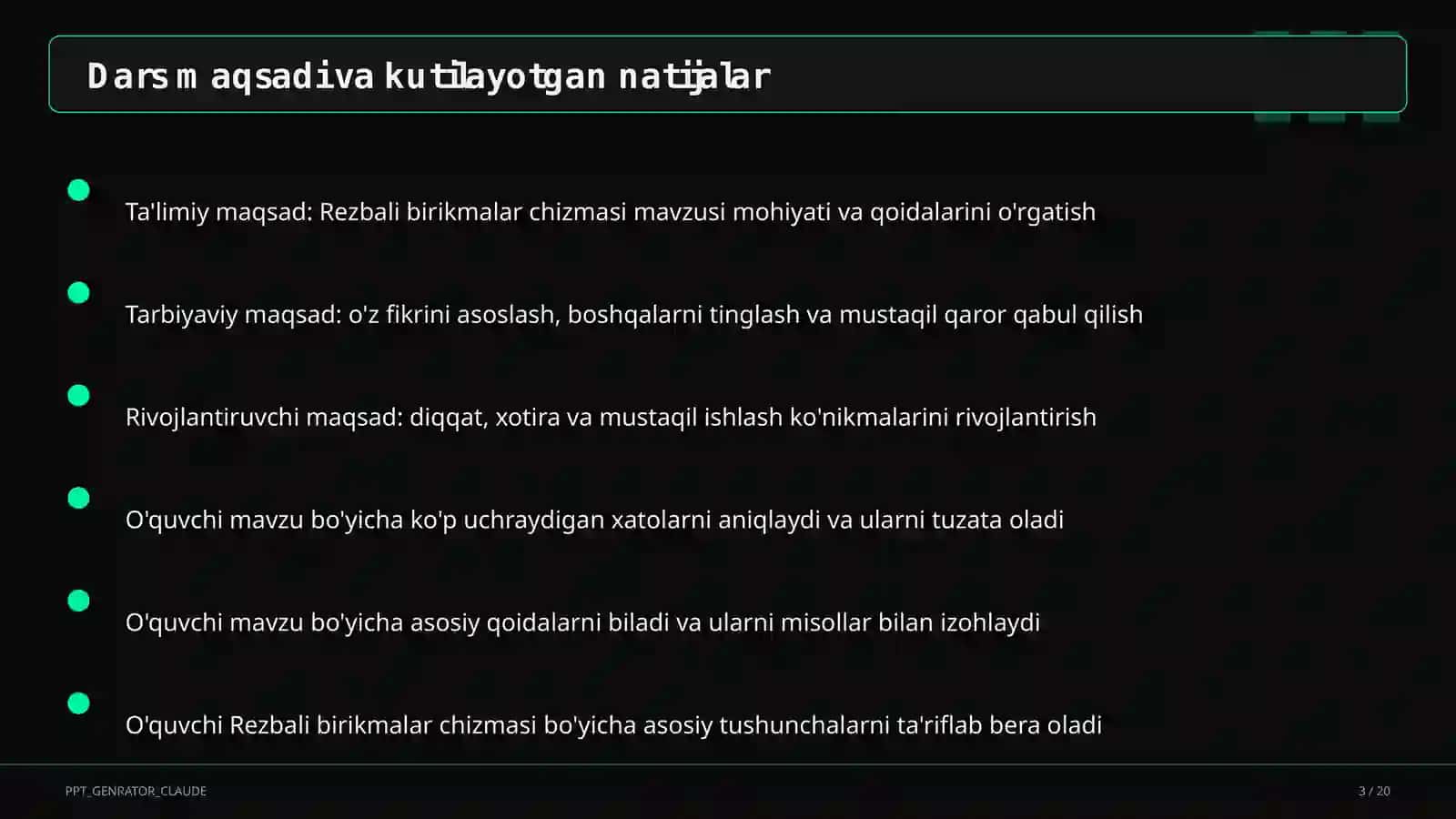 Rezbali birikmalar chizmasi (9-sinf) 3