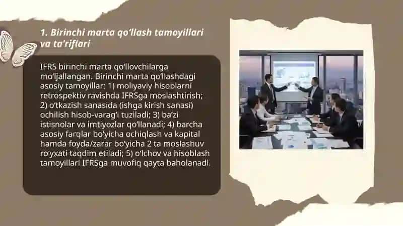 Moliyaviy hisobotning xalqaro standartlarini birinchi marta qoʻllash 3