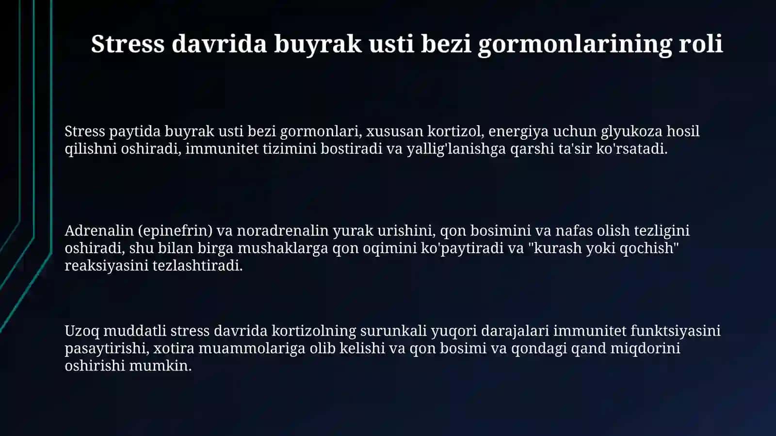 Stress vaqtida buyrak usti bezi garmonning roli va hujayralarning morfologik ko'rinishi 3