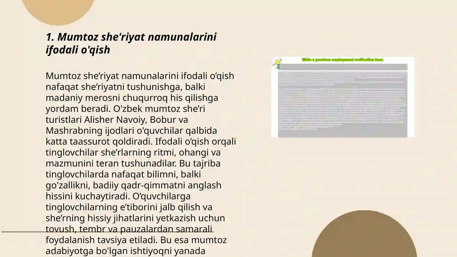 Mumtoz adabiyot namunalarini ifodali o'qish bo'yicha audio materiallar tayyorlash 3