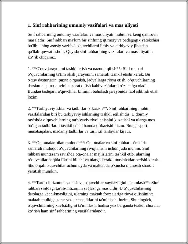 SINF RAHBARI OʻQUVCHILARNING BIRINCHI TARBIYACHISI VA MURABBIYSI 3