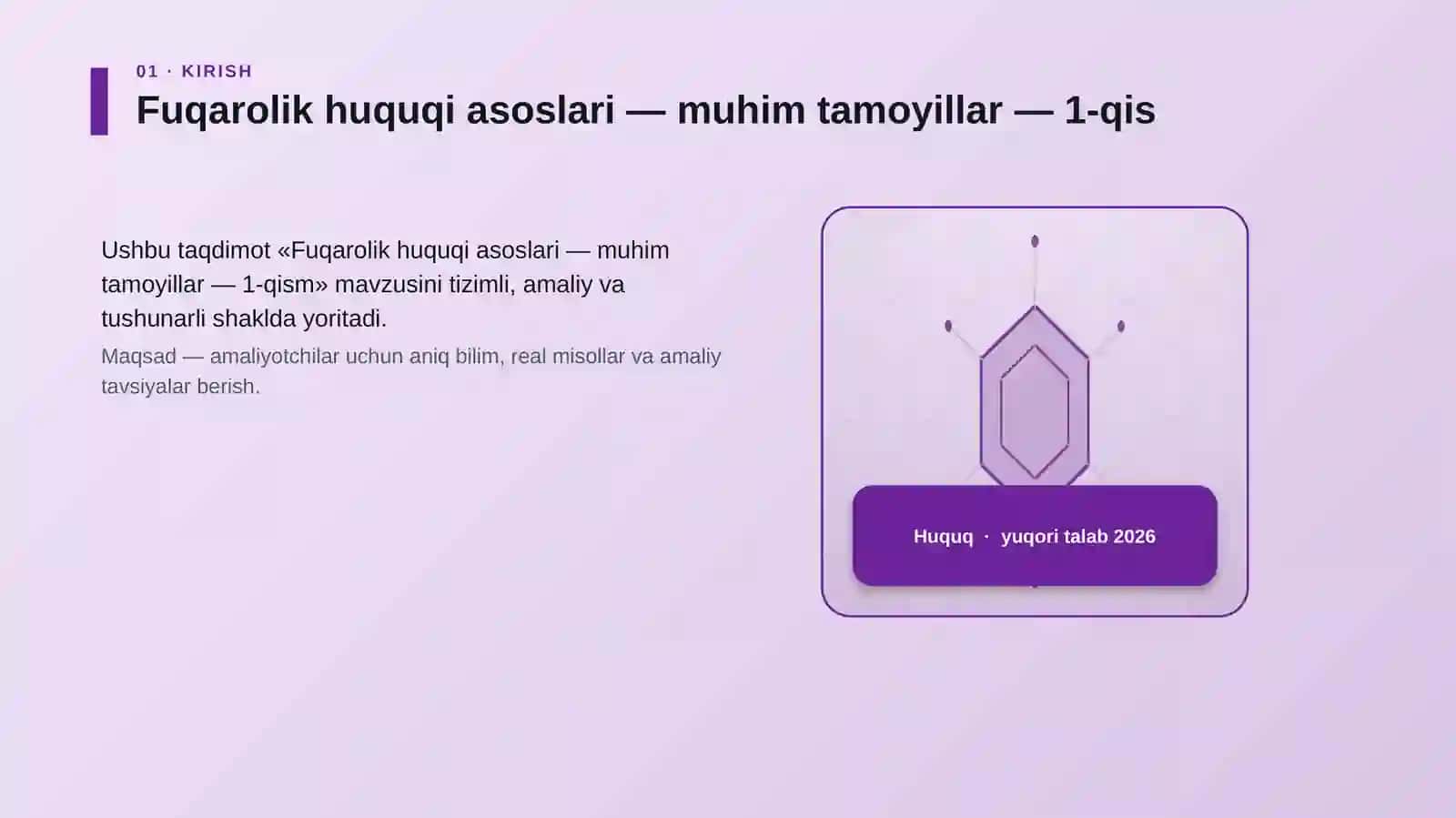 Fuqarolik huquqi asoslari — muhim tamoyillar — 1-qism 3