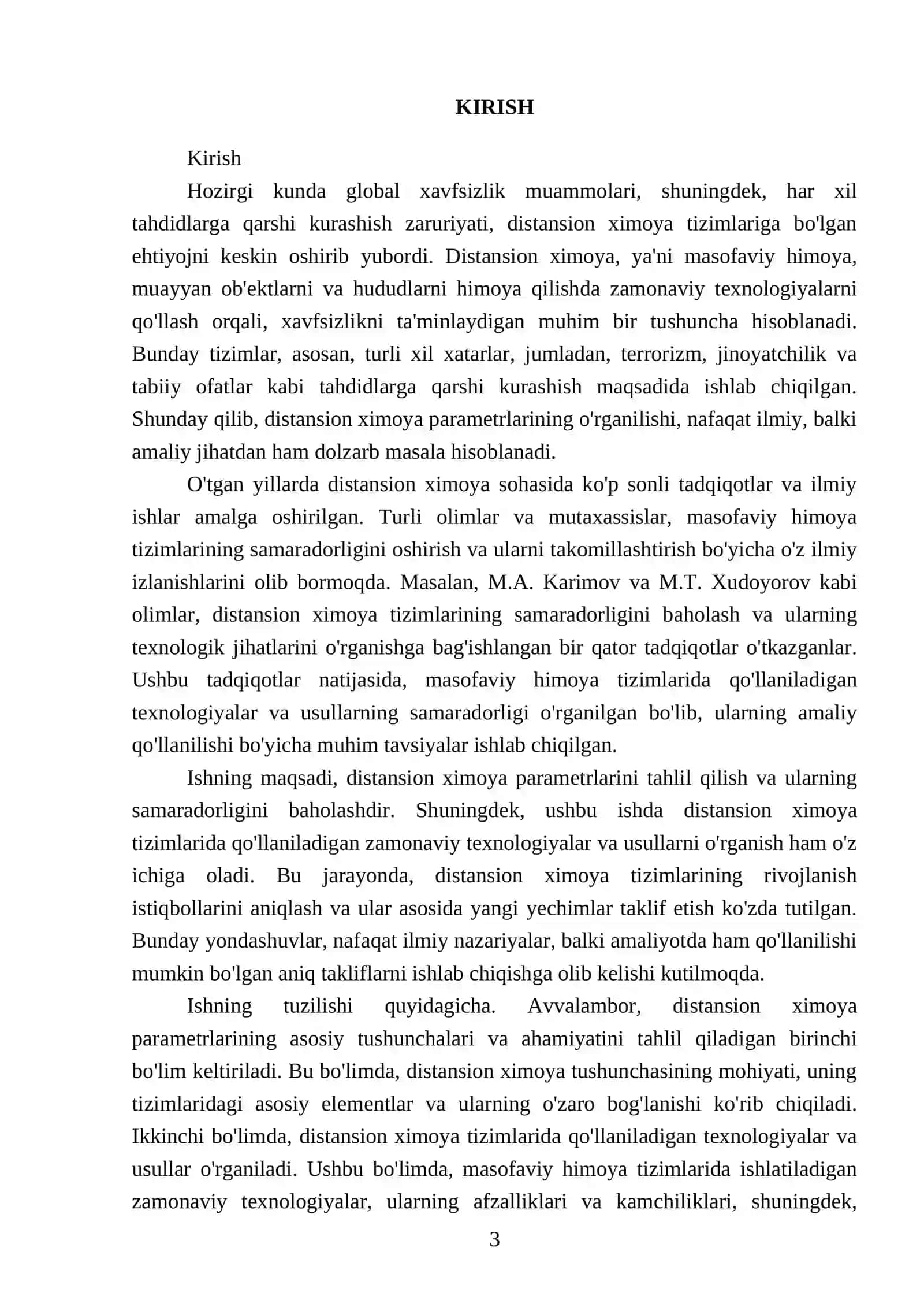 Distansion ximoya parametrlari 3