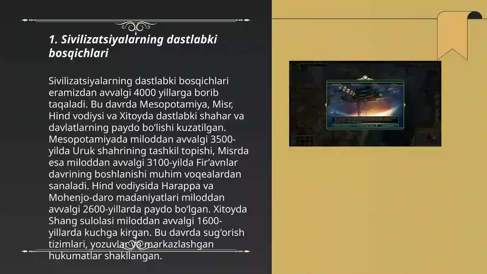 Sivilizatsiyalarning dastlabki bosqichlari 3